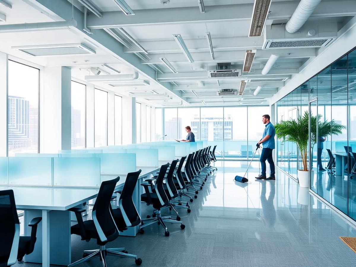 Temizlenmiş aydınlık ofis alanı